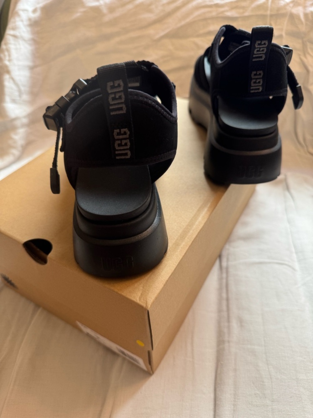 NWT UGG Cora Platform Sandals in Black - Picture 4 of 10